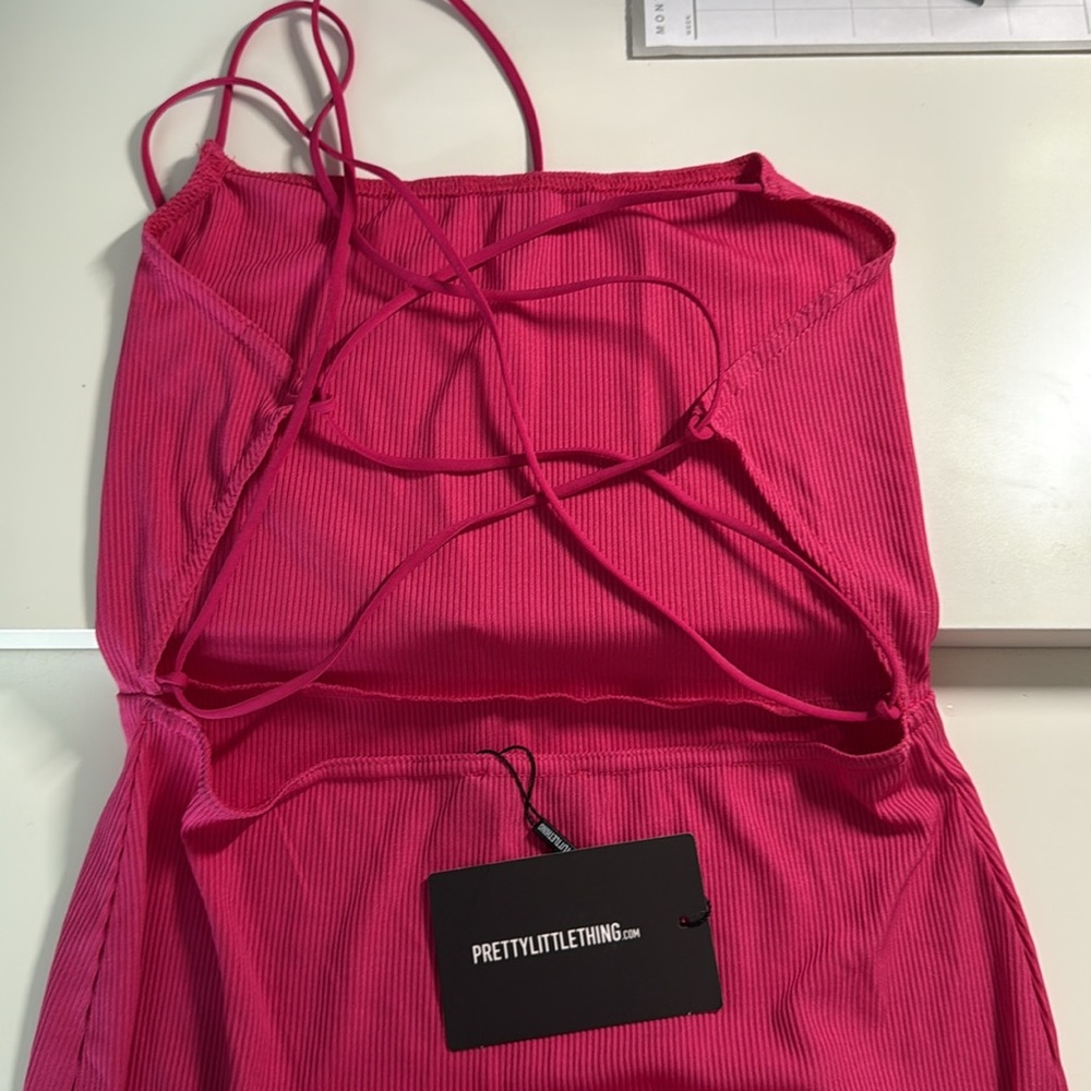 Pink open back dress